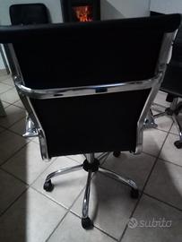 SEDIE UFFICIO ECOPELLE NERE DIREZIONALI