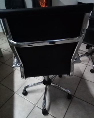 SEDIE UFFICIO ECOPELLE NERE DIREZIONALI