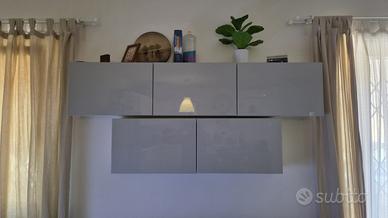 Soggiorno Completo BESTÅ Grigio Lucido