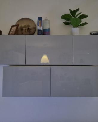 Soggiorno Completo BESTÅ Grigio Lucido