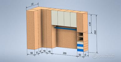 Camera a ponte con piccola cabina armadio