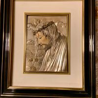 Quadro Sacro – Volto di Cristo in Argento 800/1000