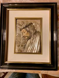 Quadro Sacro – Volto di Cristo in Argento 800/1000