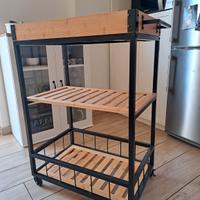 Carrello cucina legno e acciaio CASA