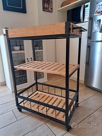 Carrello cucina legno e acciaio CASA