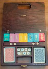 Cofanetto gioco legno pregiato,artista E.Filippini