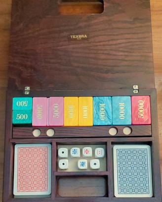 Cofanetto gioco legno pregiato,artista E.Filippini