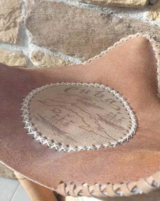 sgabello legno e camoscio