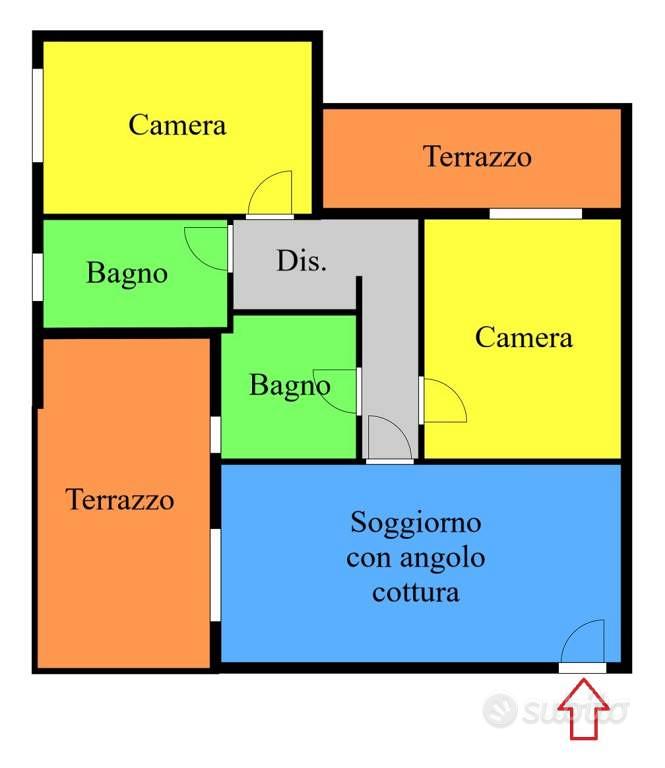 Appartamento di 115 m² con 3 locali e box auto a V - Altro
