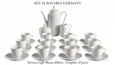 servizio Caffè 12 bavaria germany bianco rilievo  