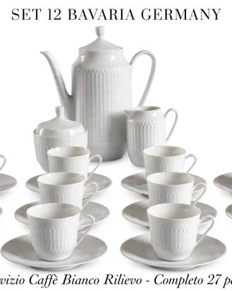 servizio Caffè 12 bavaria germany bianco rilievo  