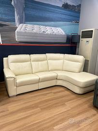 Divano angolare Relax elettrico in vera pelle