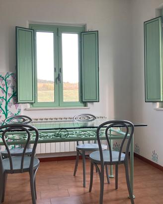 Struttura tavolo in ferro battuto/verde Tiffany