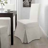 Set 4 sedie bianche imbottite con federe in cotone