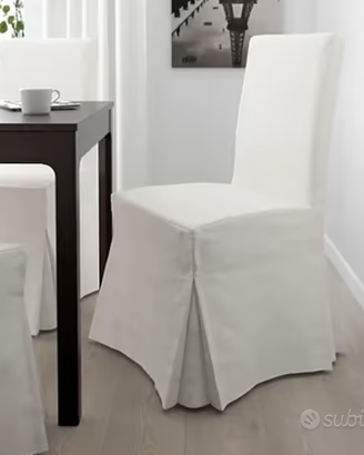 Set 4 sedie bianche imbottite con federe in cotone