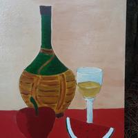 Quadro dipinto ad olio in legno 