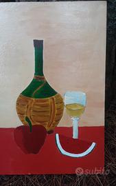 Quadro dipinto ad olio in legno 
