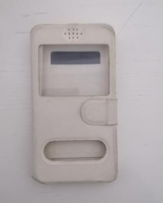 Cover smartphone bianco a libretto. 