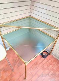 Tavolino vetro e ottone vintage