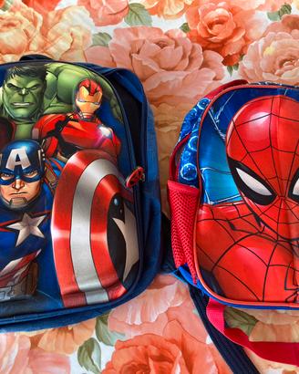 Zainetti asilo Spiderman e Avengers discreti