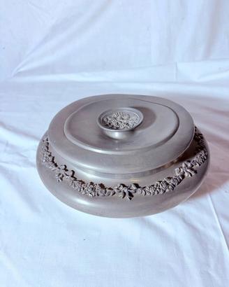 Centrotavola portaoggetti in peltro anni '50