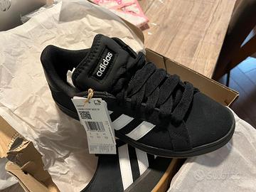 Adidas Grand Court Base 00s Core Black Trainers Ta