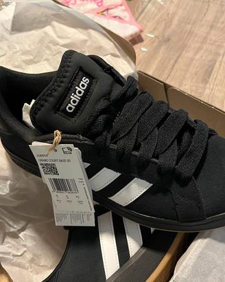 Adidas Grand Court Base 00s Core Black Trainers Ta