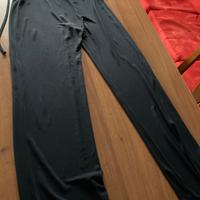 Pantaloni donna blu scuro semi trasparenti velo