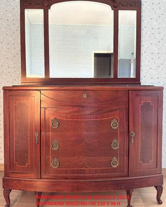 Cassettone con specchiera rimovibile