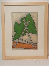 Mino Ceretti - Composizione informale 2001 - Olio
