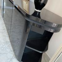 Credenza legno massello nero lucido
