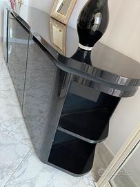 Credenza legno massello nero lucido