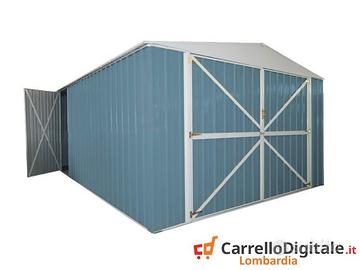 Box acciaio garage lamiera 360x600 346kg 21mq blu