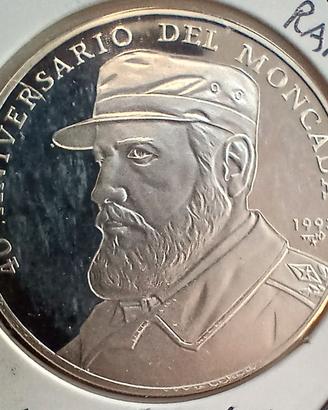 10 Pesos 1993 Proof Cuba, Caserma Moncada Ag