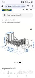 Letto bianco in ferro Ikea per bimbi