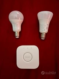 Hue bridge Philips con due lampadine