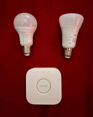 Hue bridge Philips con due lampadine