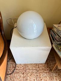 Lampada artigianale anni 70 su cubo