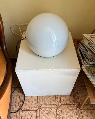 Lampada artigianale anni 70 su cubo