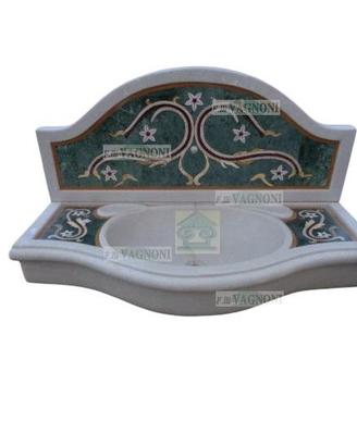 LAVANDINO IN MARMO+FRONTALE INTARSIATO CM 92 BAGNO