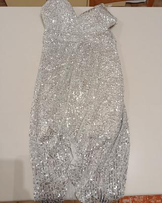 vestito corto argento