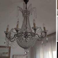 Lampadario vintage in cristallo Swarovski 