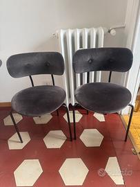 Gubi Sedia Coco, Velluto - gambe nere x4