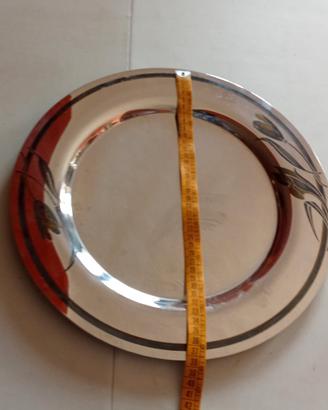 Elegante vassoio in acciaio inossidabile con de fl