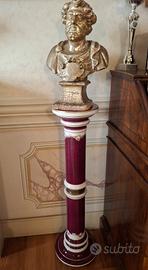 Statua busto su colonnina porcellana francese