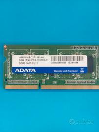 RAM sodimm ddr3  2gb 1600mhz