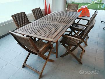 tavolo allungabile legno esterno con sedie - Arredamento e Casalinghi In  vendita a Brindisi