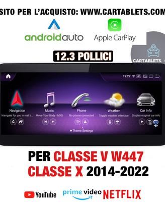 CAR TABLET 12.3 pollici MERCEDES CLASSE V - X