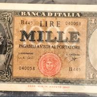 Banconota 1000 Lire emissione "Testina" del 1947 
