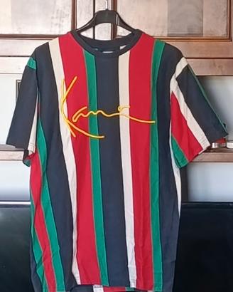 T-shirt Karl Kani Vintage a Righe Multicolore